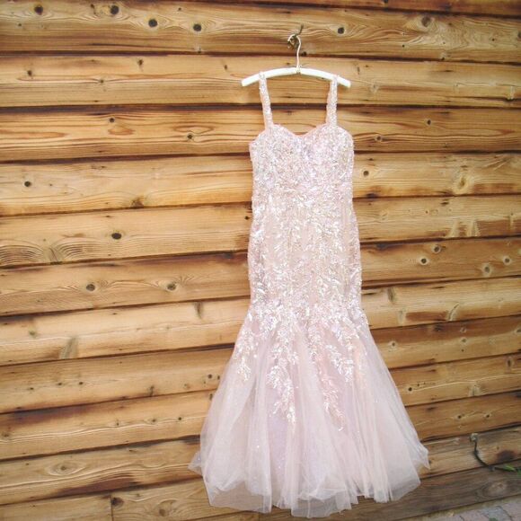 Mac Duggal 20559 Pink Corset Detailed Embellished Gown Dress - Picture 6 of 13